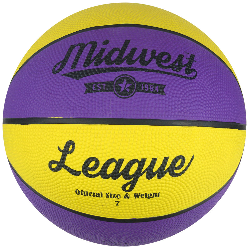 Basketball Midwest League Ball Yellow/Purple Size 7