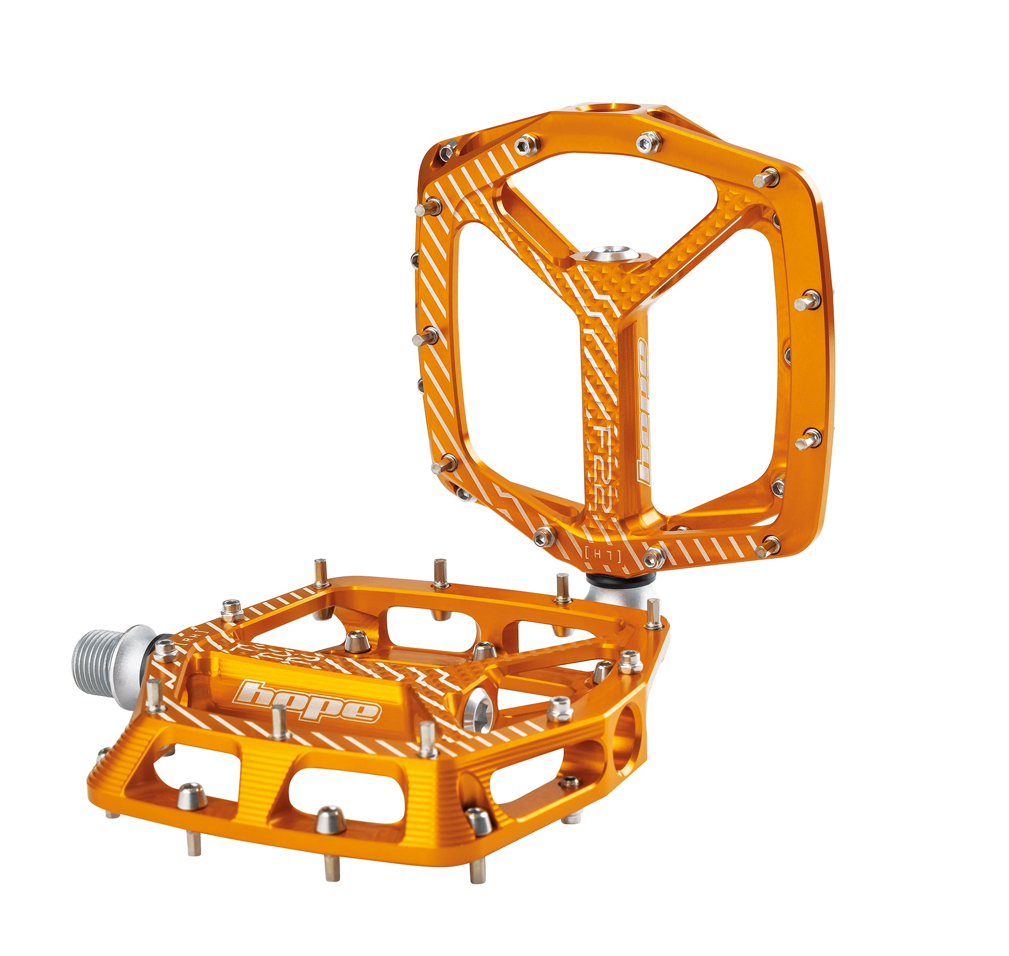 Hope F22 Aluminium 9/16 Inch Platform Bike Pedals Orange