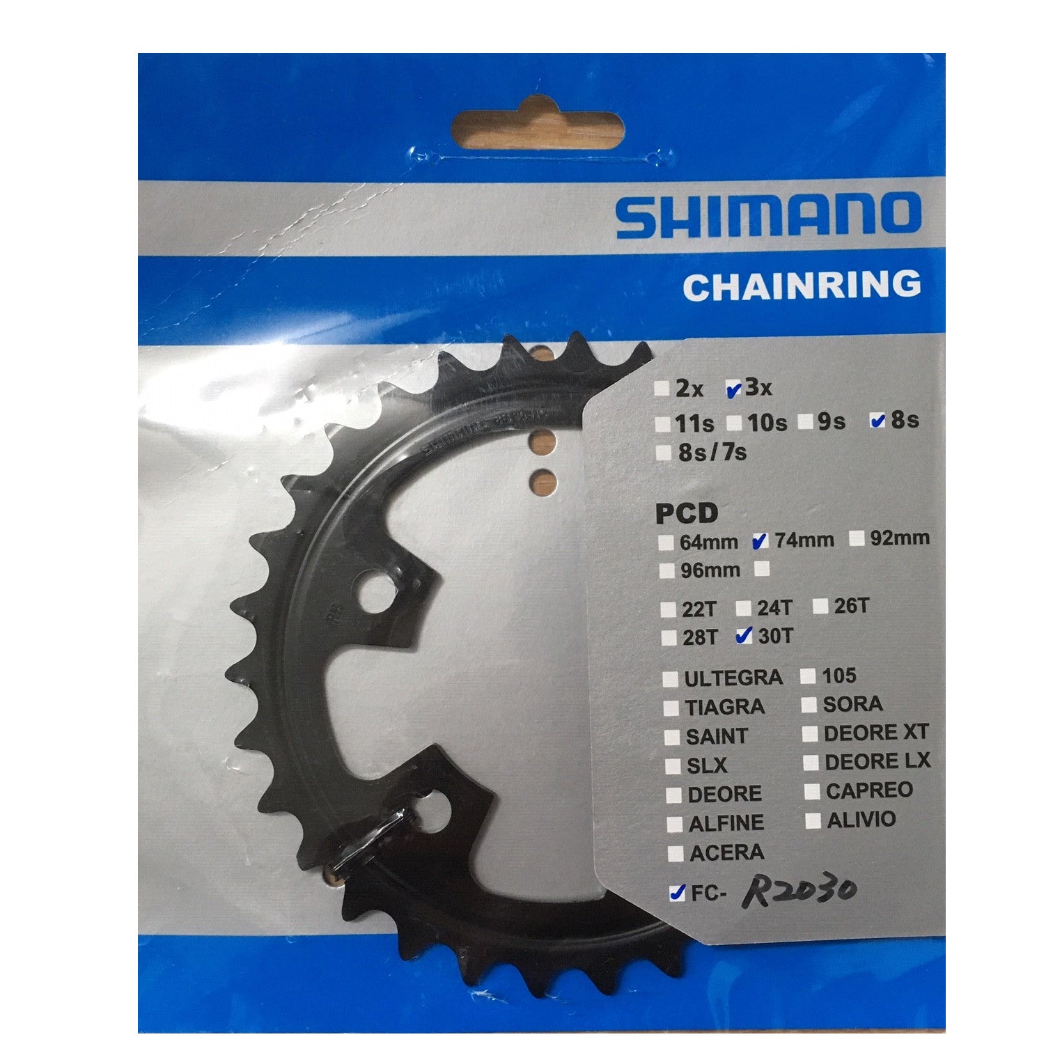 Shimano FCR2030 Claris Triple Inner Bike Chain Ring Black 30T