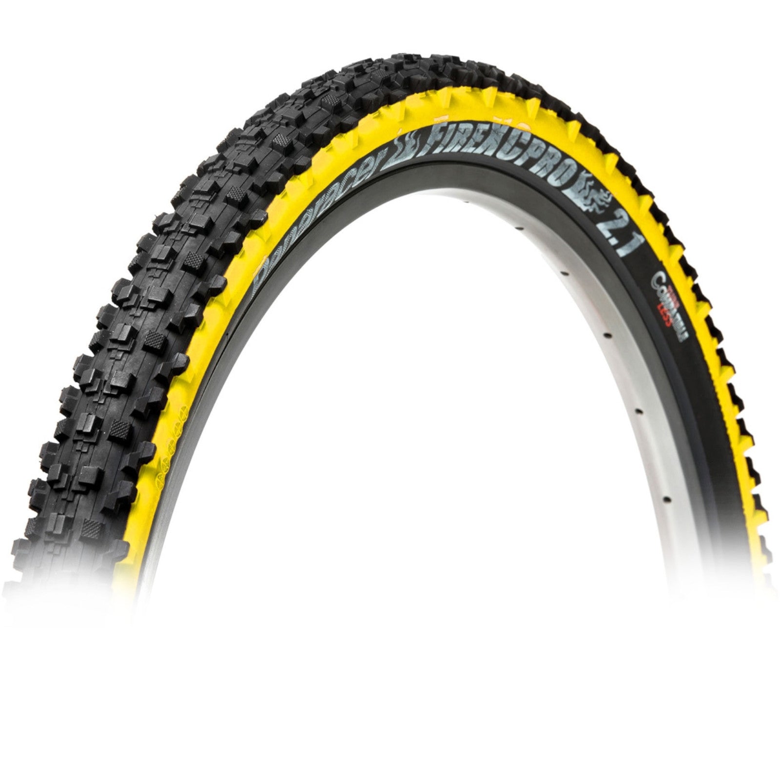 Panaracer Fire XC Pro Tubeless Folding 26 Inch Bike Tyre Black/Yellow 26x2.1"