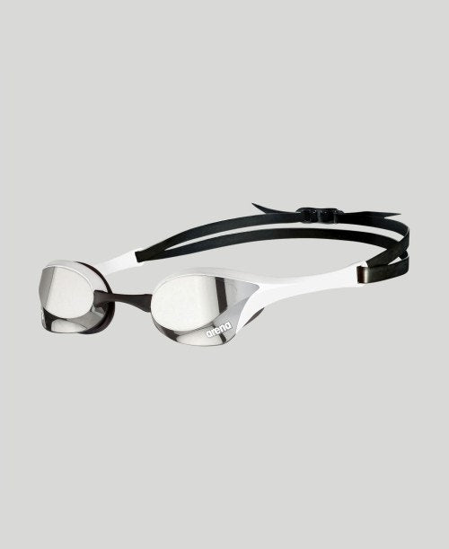Arena Cobra Ultra Swipe Mirror Racing Unisex 2023 Men's Swimming Goggles Silver/White