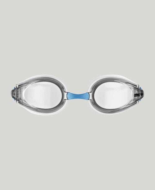 Arena Tracks Racing Junior Kid's Swimming Goggles Clear/Clear/Light Blue Alternate 1
