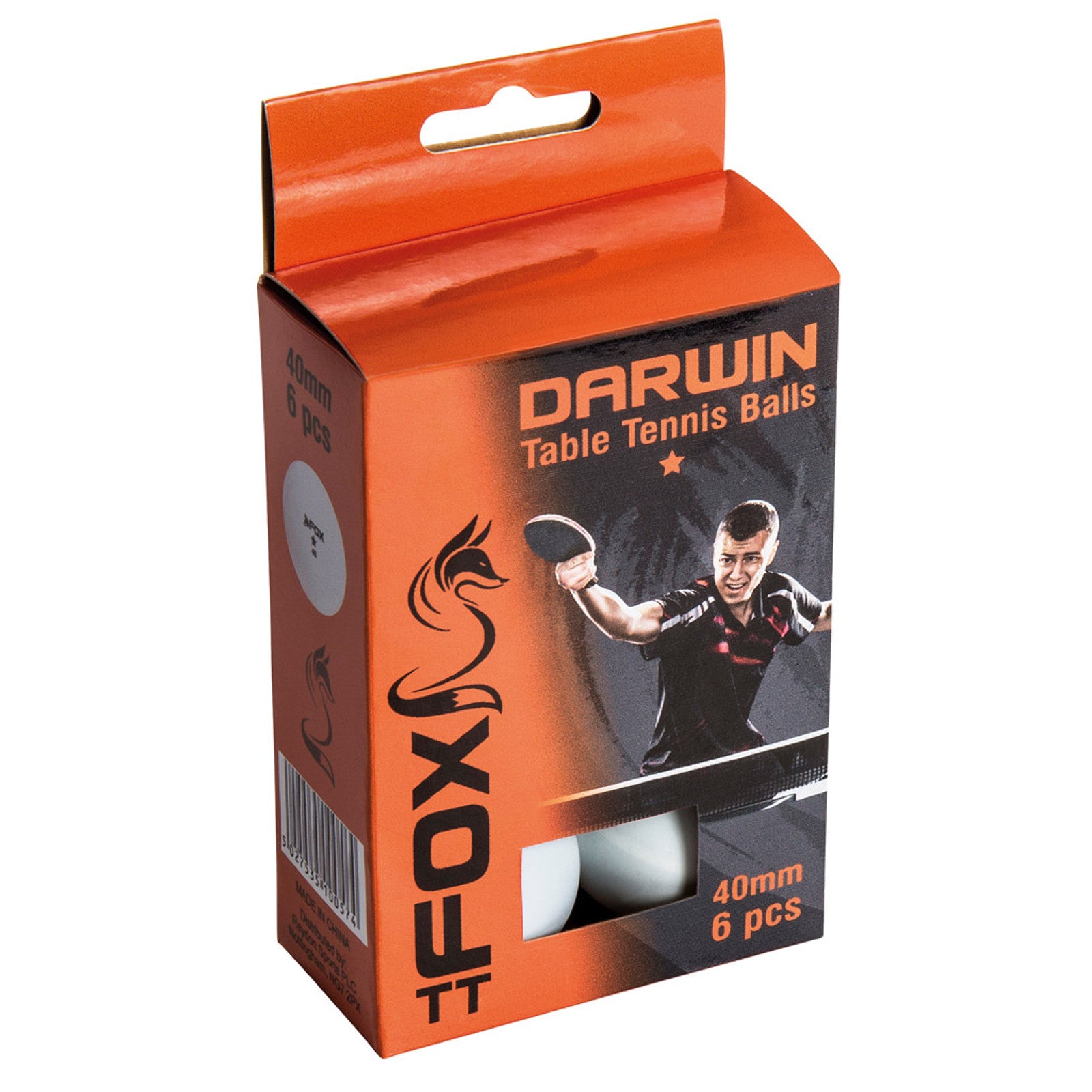 Fox TT Darwin 1 Star 6 Pack Table Tennis Balls