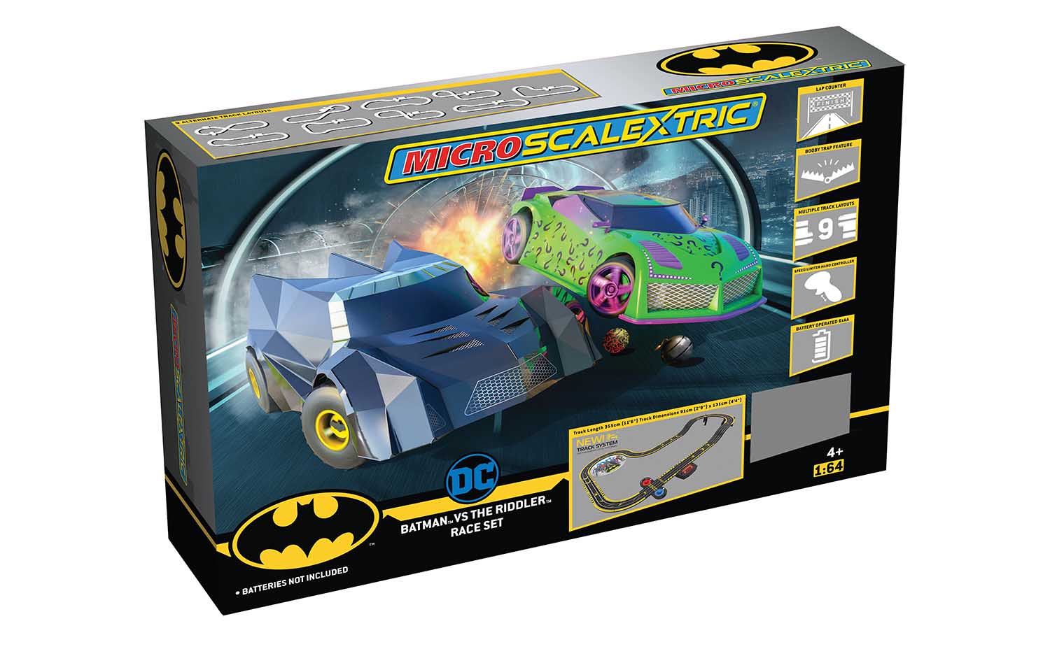 Scalextric Micro Batman vs The Riddlet Battery Powered Scalextric Track & Car Set