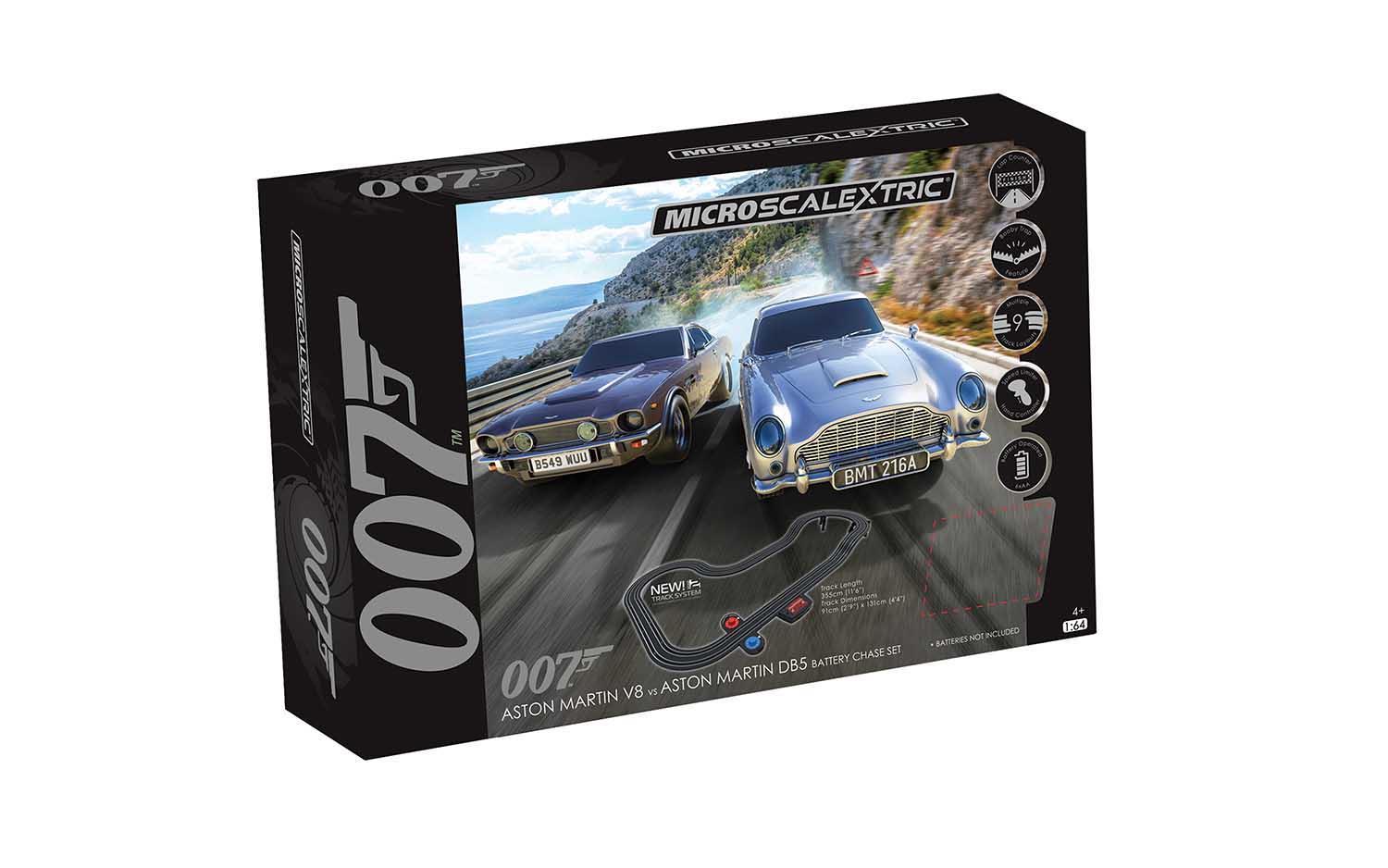 Scalextric Micro James Bond Aston Martin DB5 vs V8 Battery Powered Scalextric Track & Car Set