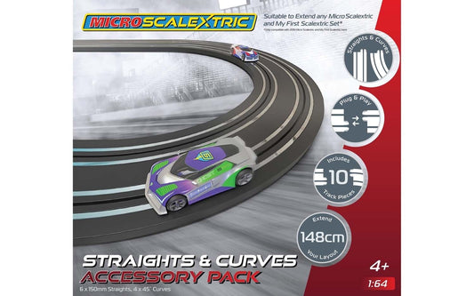 Scalextric Micro Track Extension Pack Straights and Curves Scalextric Track