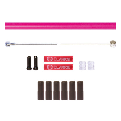 Clarks 8012 Stainless Steel 2P Housing Bike Brake Inner & Outer Cable Set Pink