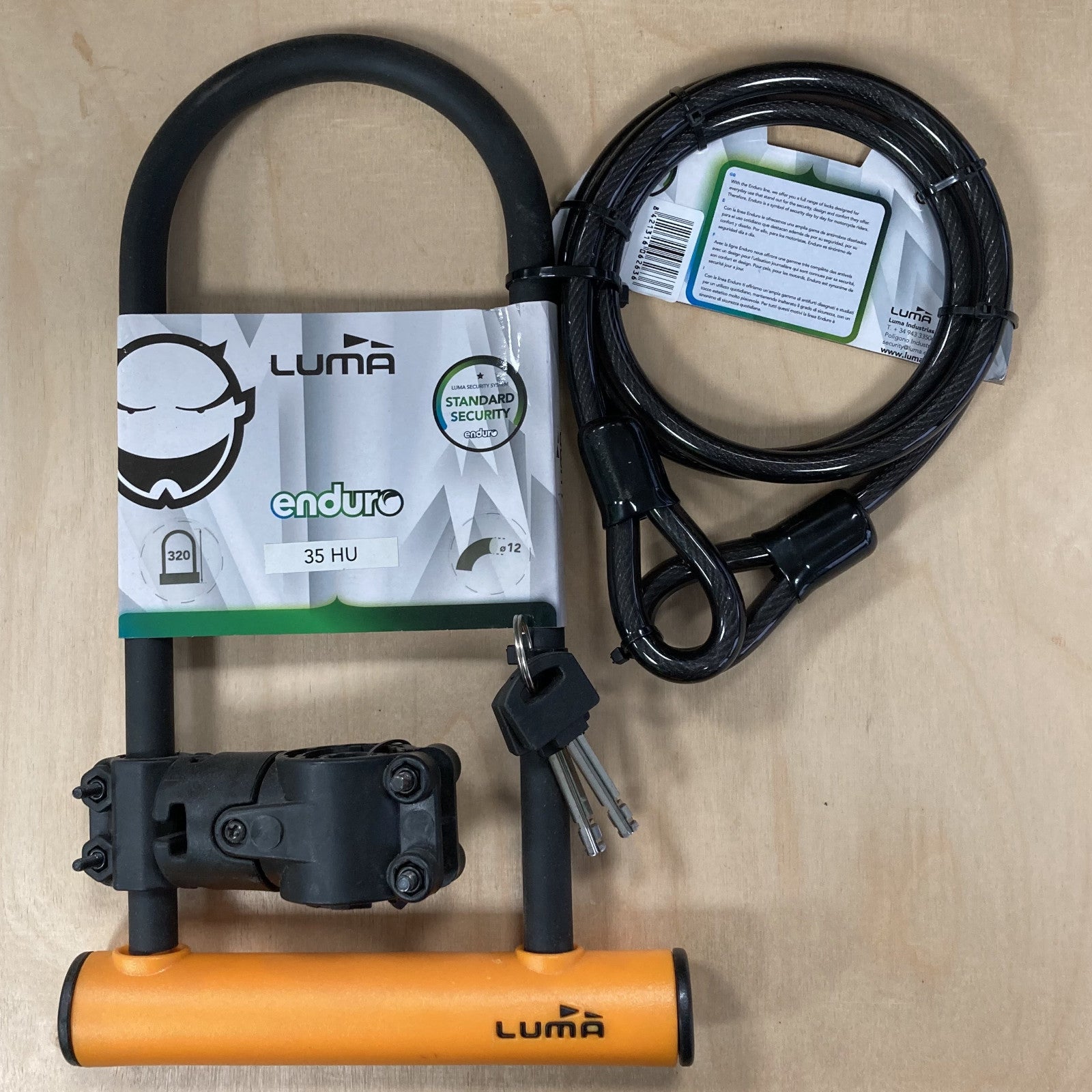 Luma 35 HU 180x320mm With Cable Loop Bike Chain Lock Alternate 1