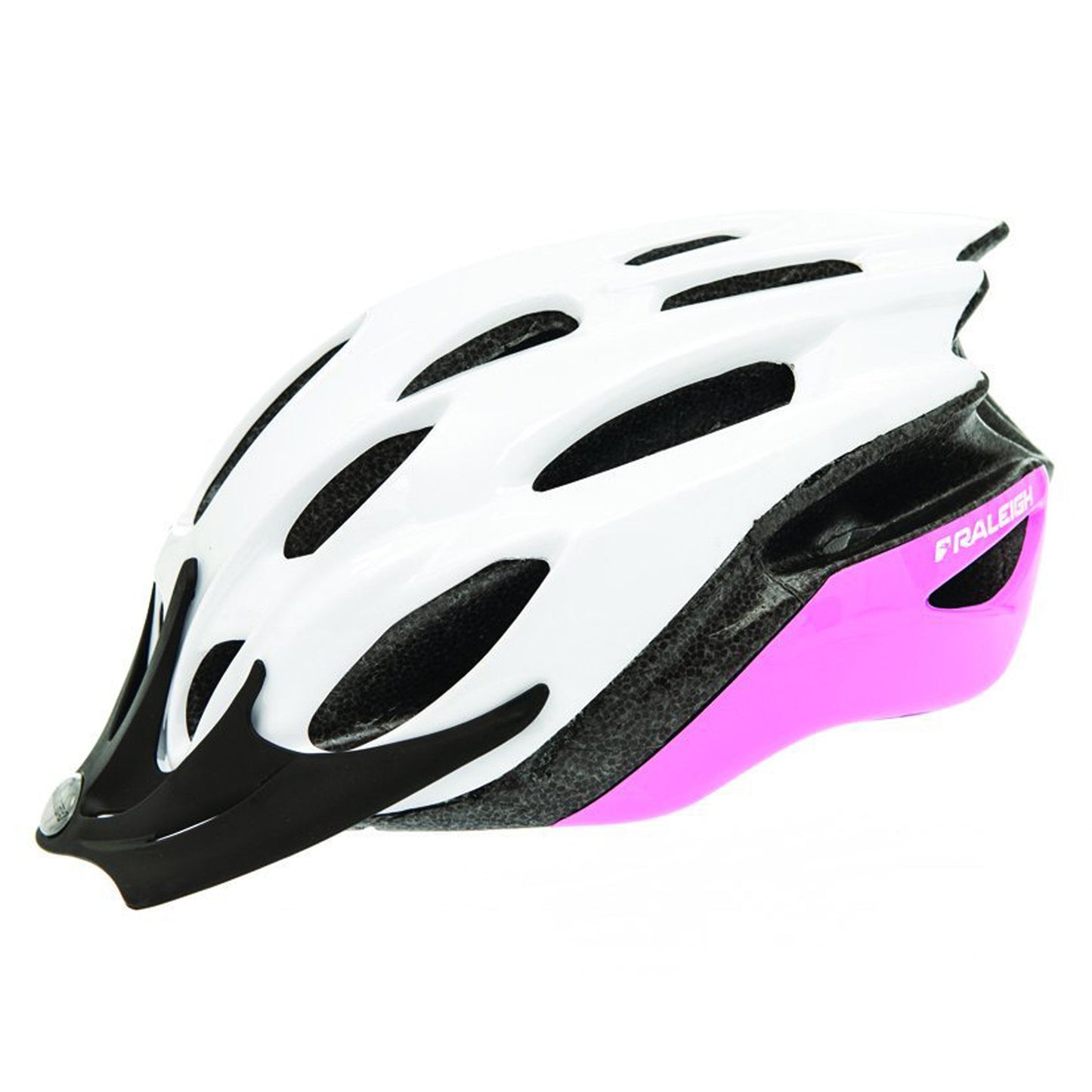 Raleigh Mission Evo Bike Helmet - 24 Vents - 58-62cm Large - White/Pink Alternate 2