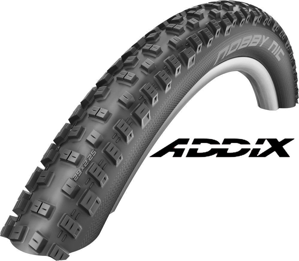 27.5" Bike Tyre Clincher Schwalbe Nobby Nic Addix Wire 27.5x2.25" Black