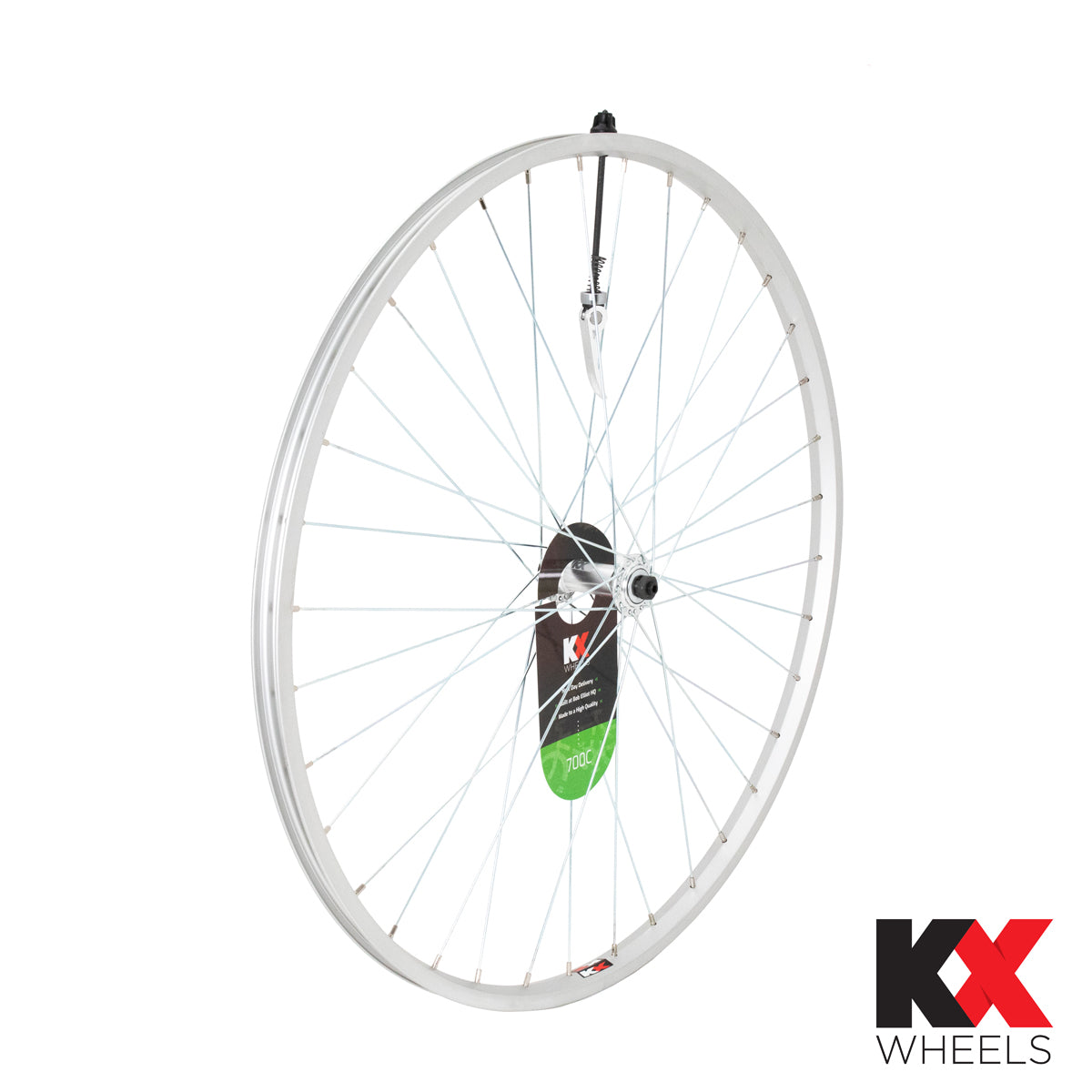 KX Wheels Single Wall QR 700c Front Bike Wheel Silver