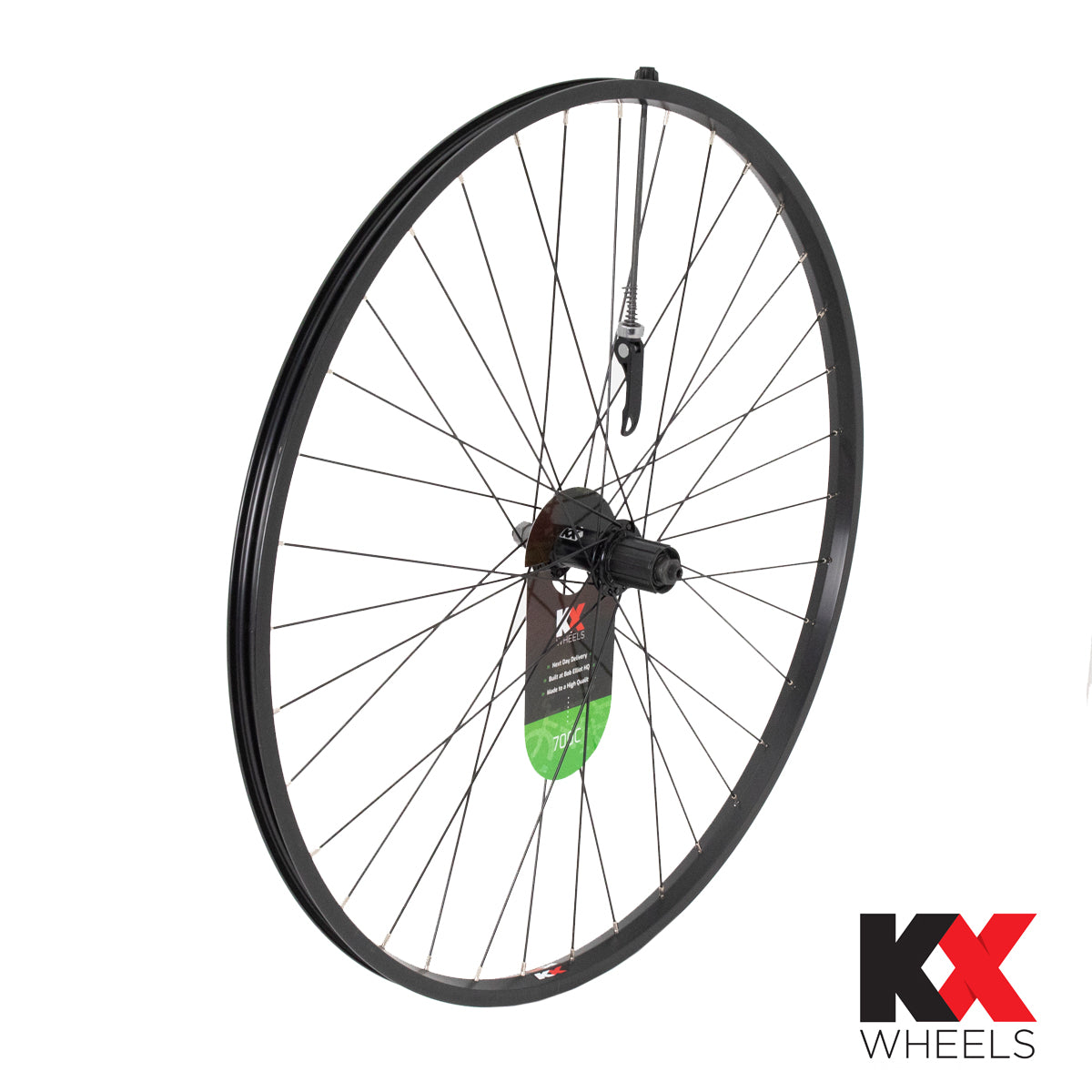 KX Wheels Single Wall QR Cassette 700c Rear Bike Wheel Black