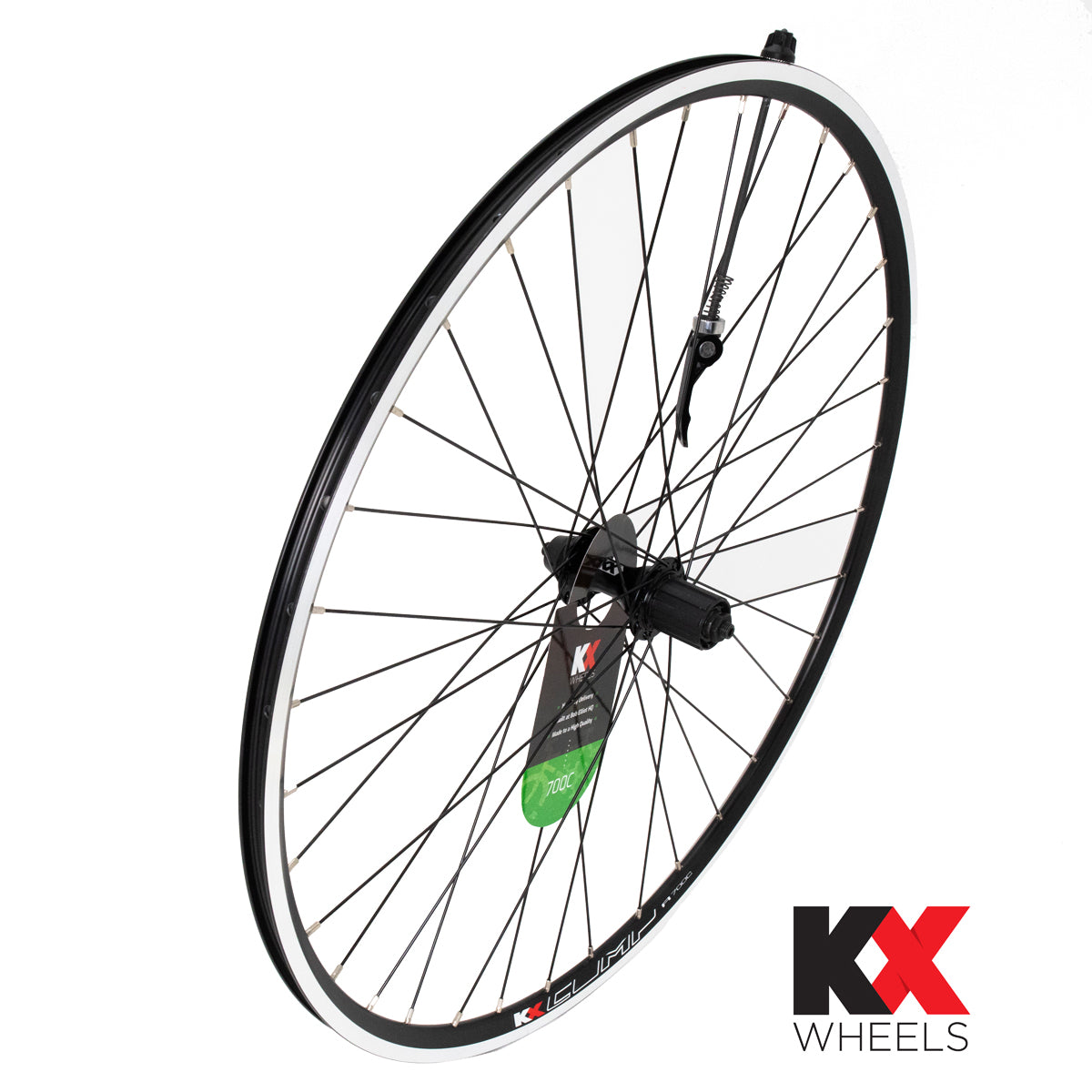 KX Wheels Double Wall QR Cassette 700c Rear Bike Wheel Black