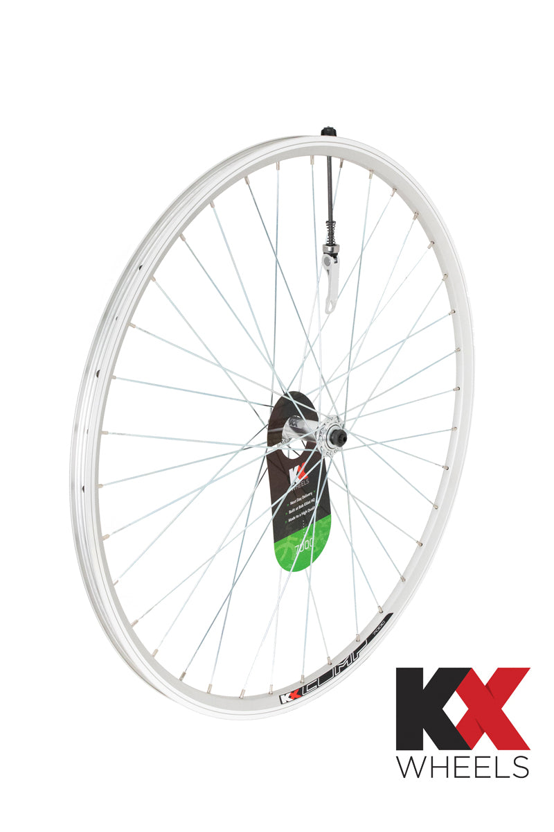KX Wheels Hybrid Double Wall QR Screw On 700c Rear Bike Wheel Silver