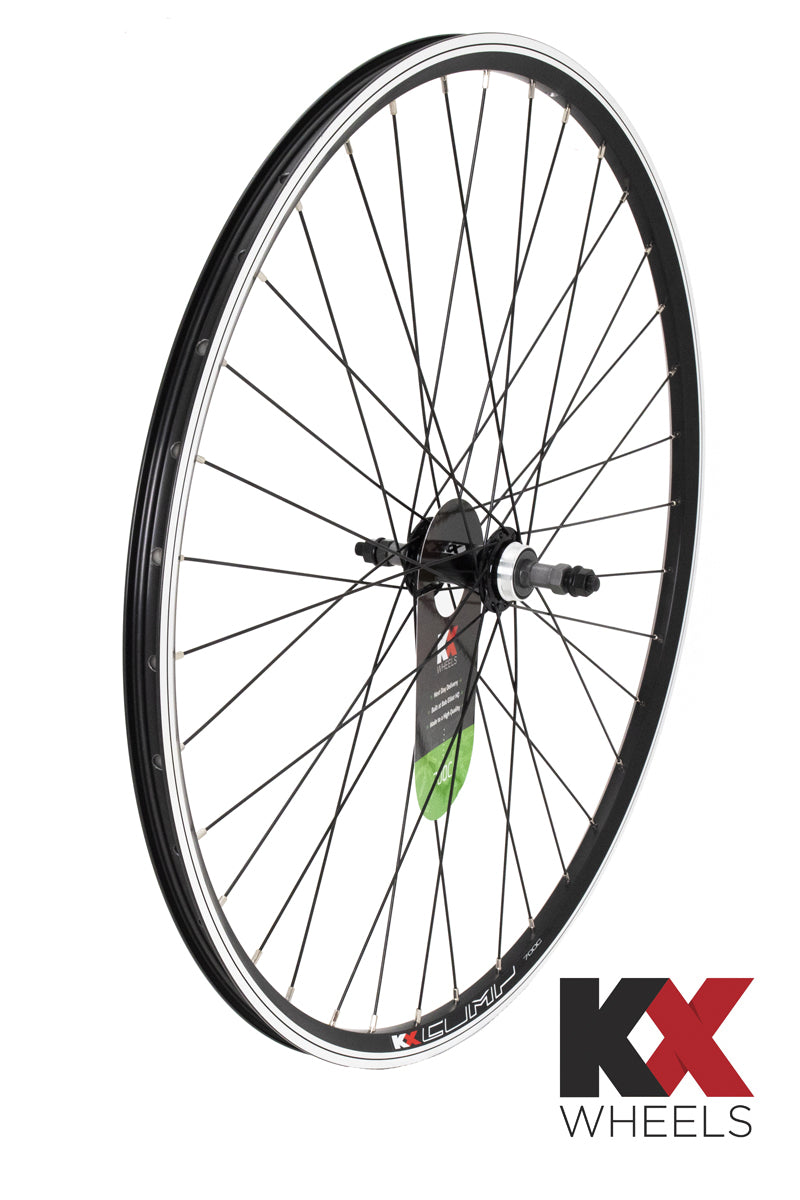 KX Wheels Double Wall Solid Axle Screw On 700c Rear Bike Wheel