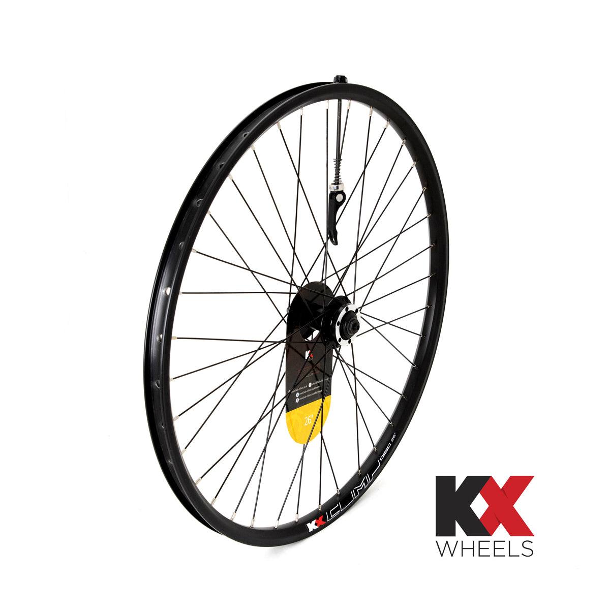 KX Wheels Double Wall QR Disc 26 Inch Front Bike Wheel Black