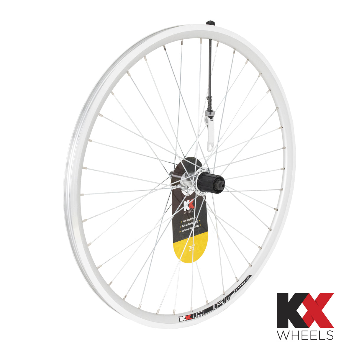 KX Wheels Double Wall QR Cassette 26 Inch Rear Bike Wheel Silver