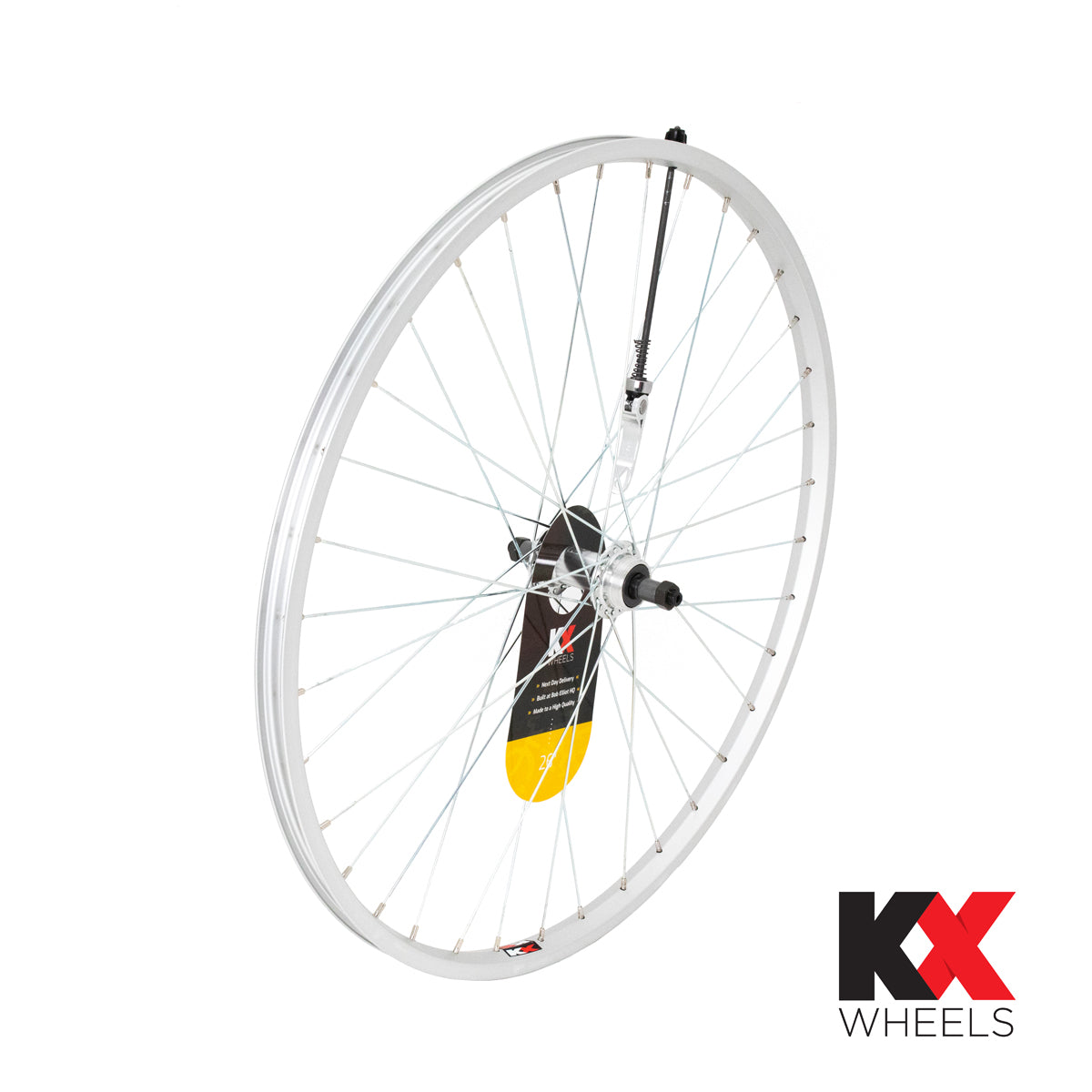 KX Wheels Single Wall QR Screw On 26 Inch Rear Bike Wheel Silver