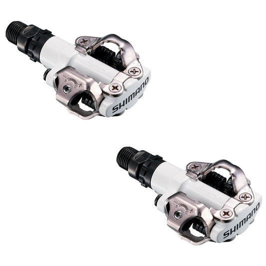 Shimano M520 White Two-Sided Shimano SPD Clipless Bike Pedals