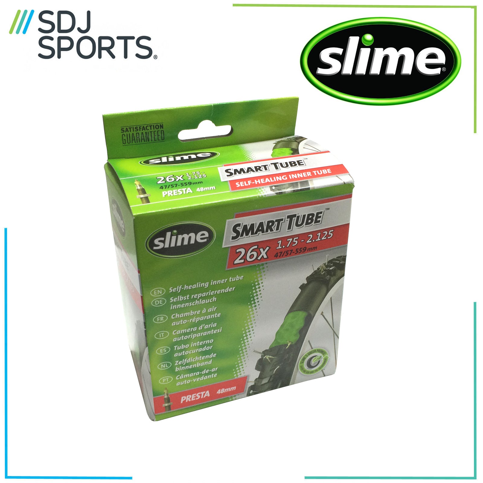 Cycle Slime Tube Presta Valve 26 x 1.75-2.125"