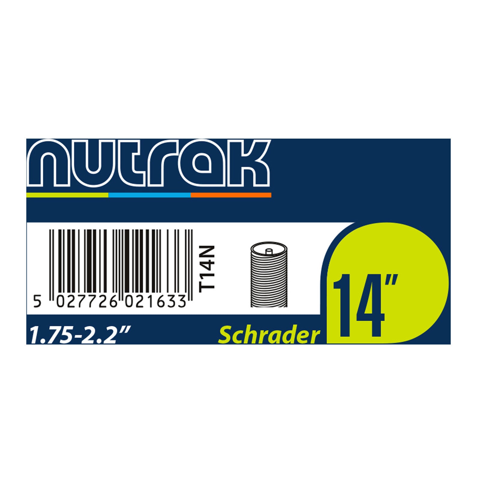 Nutrak Butyl 14" Schrader Valve Bike Inner Tube 14x1.75-2.2" Single Tube