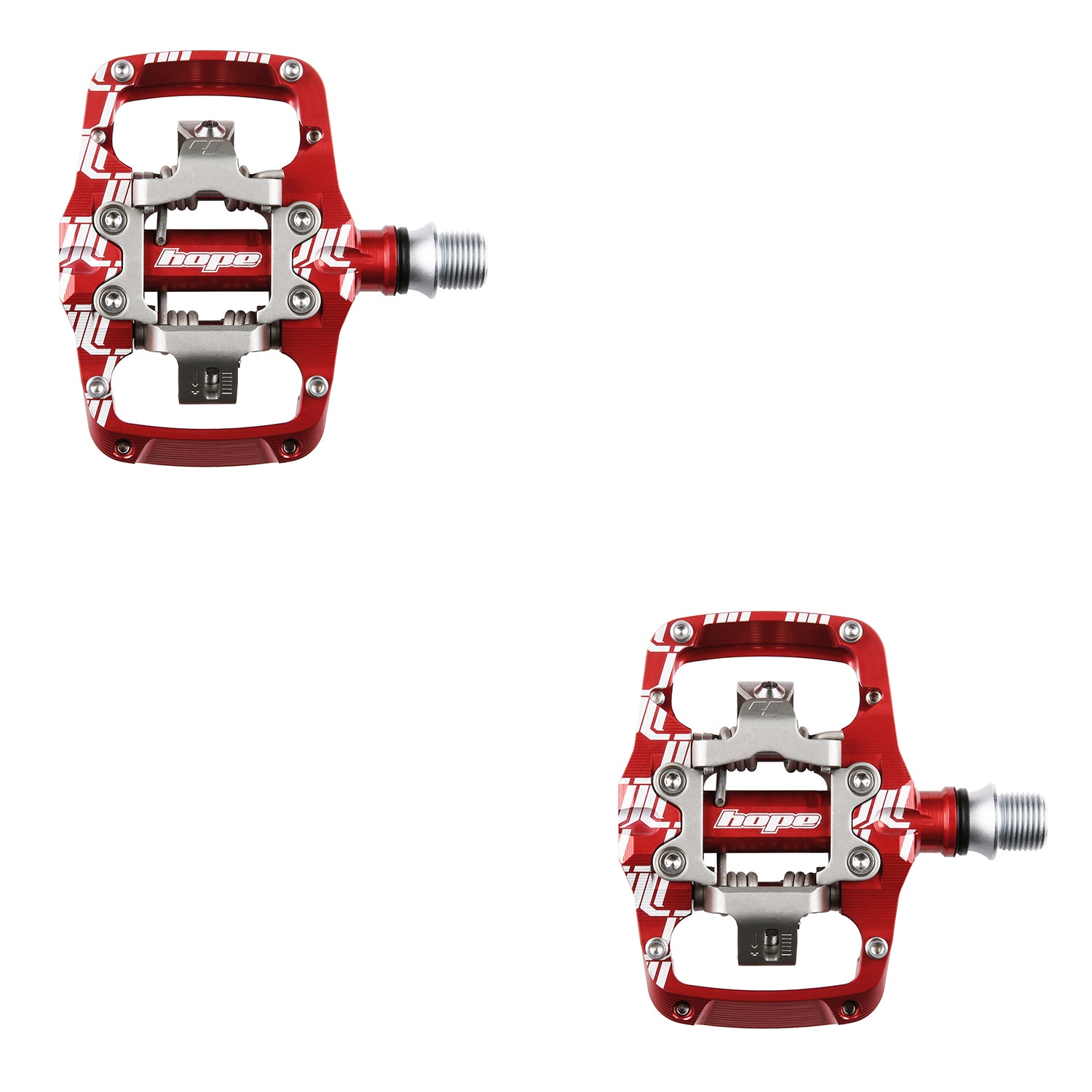 Hope Union Trail Shimano SPD Clipless Bike Pedals Red