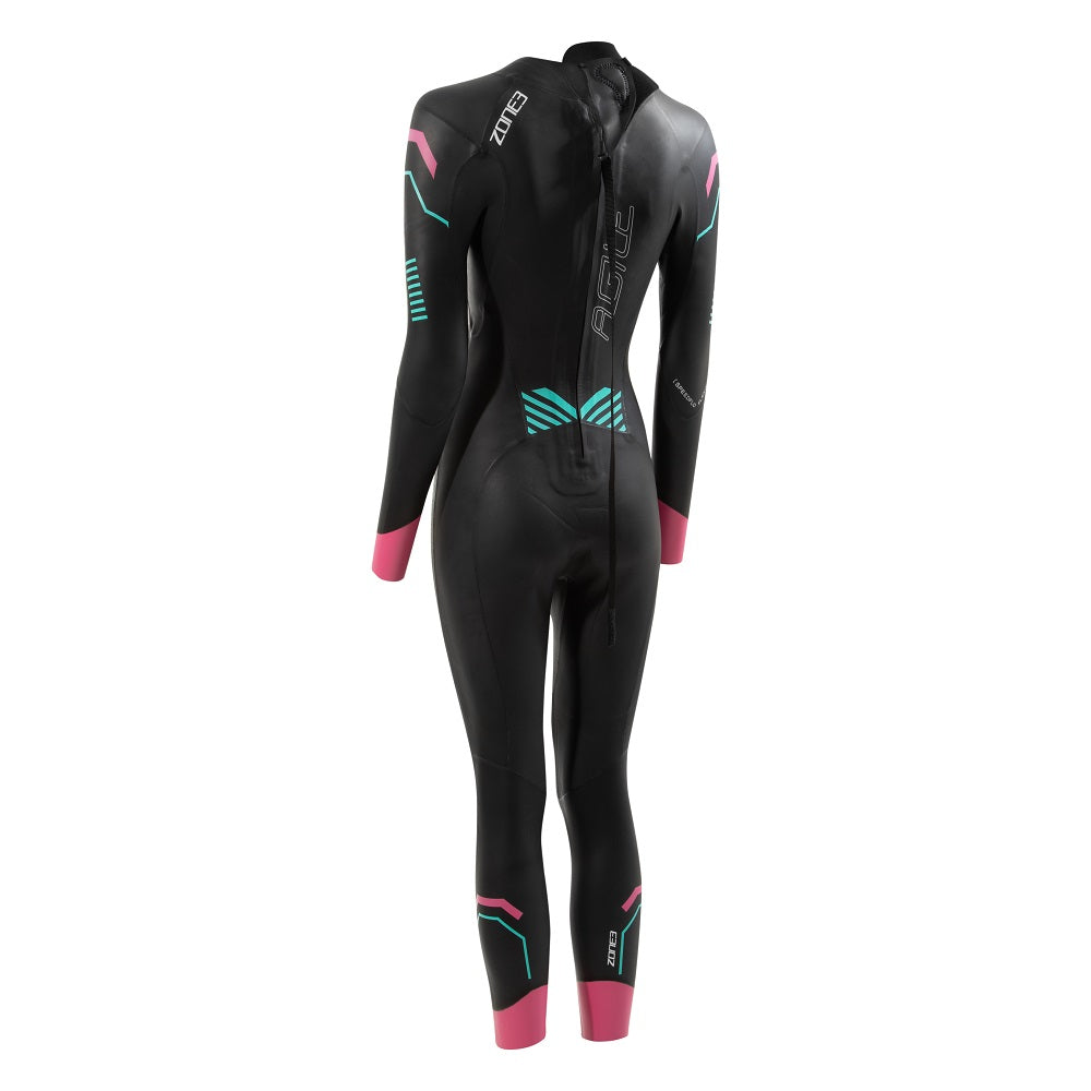 Ladies Swim Suit Zone3 Agile Wet Suit Black/Pink/Turquoise XX Large Alternate 1
