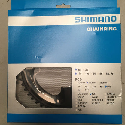 Shimano FC5800 105 Double Outer Bike Chain Ring Black 50T For 50/34T